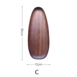 Oval Solid Wood Pan Plate