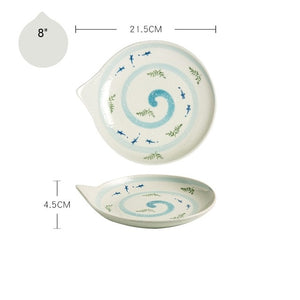 Japanese Style Ceramic Teardrop Plates