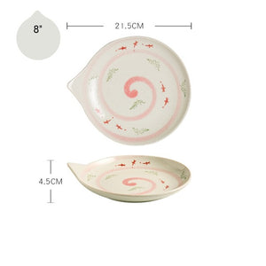 Japanese Style Ceramic Teardrop Plates
