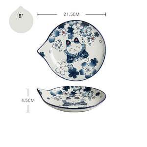 Japanese Style Ceramic Teardrop Plates
